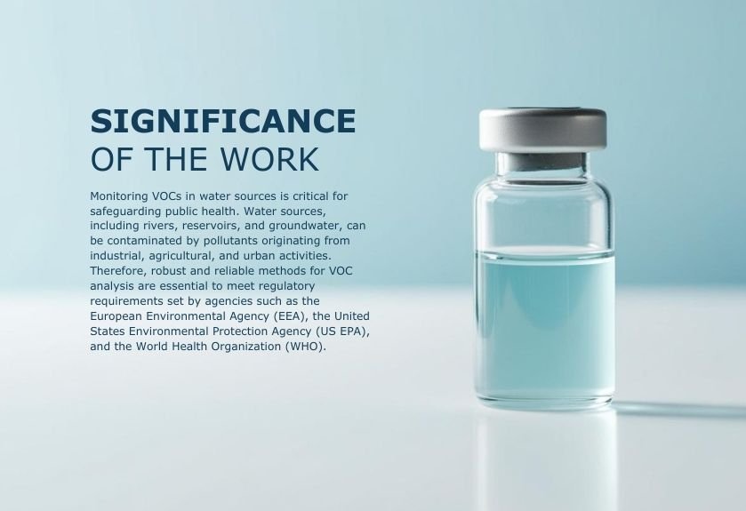 A small clamped GC/MS vial filled with water waiting for analysis on the PAL3-Centri system